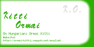 kitti ormai business card